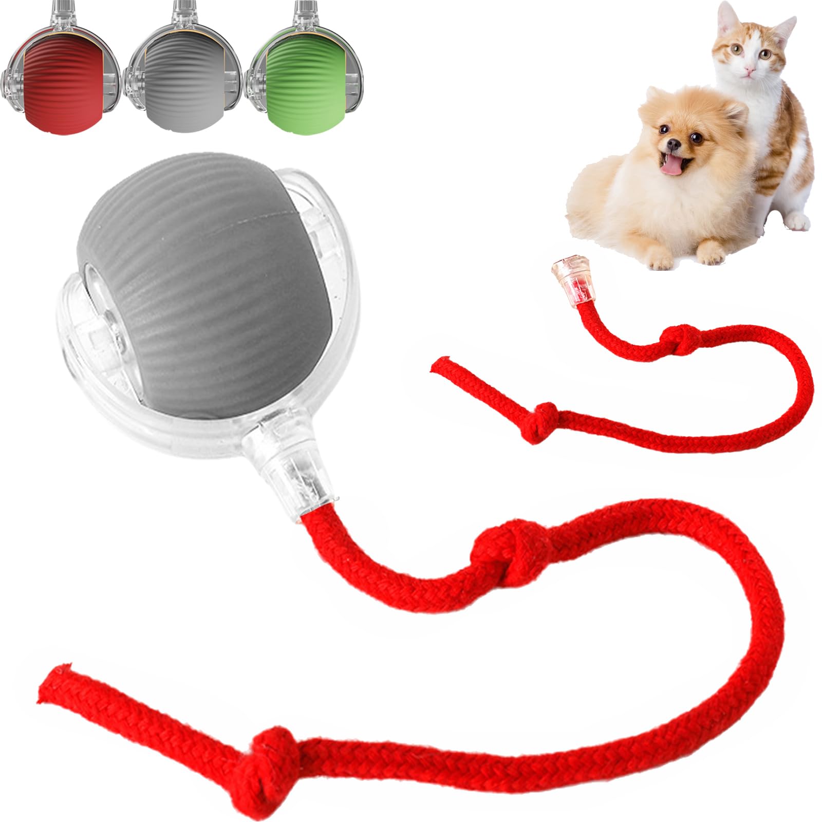 Auto-Rolling Smart Pet Ball with USB Charging (Grey)