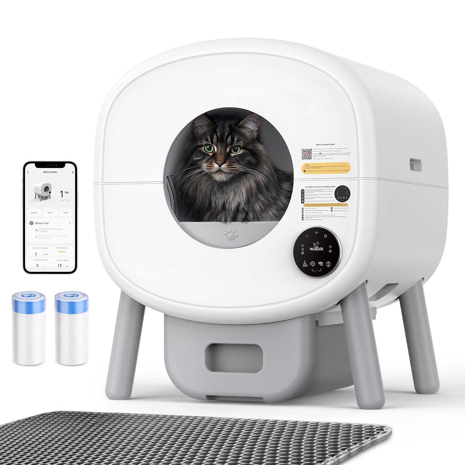SmartClean 65L Auto-Clean Cat Litter Box with App