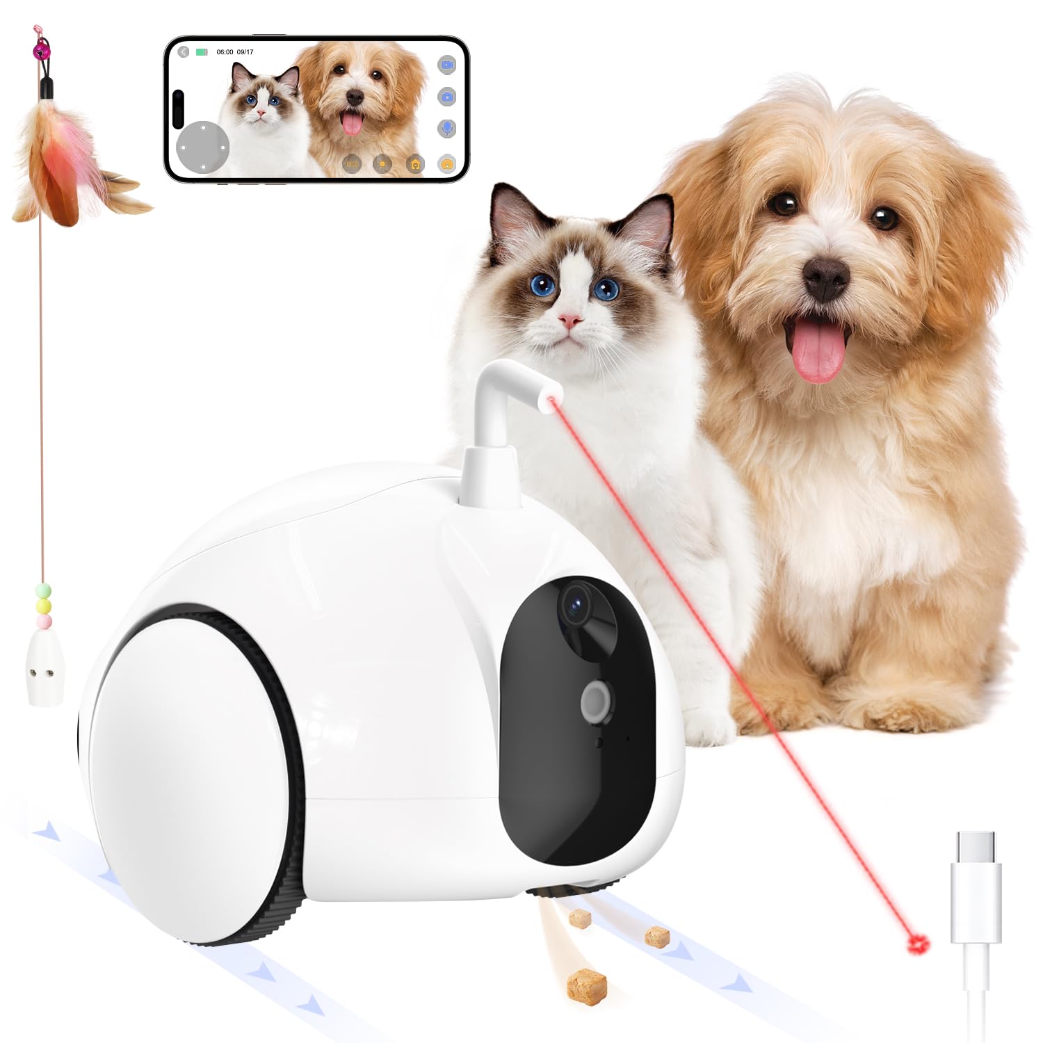 Smart Pet Cam & Treat Dispenser with Night Vision