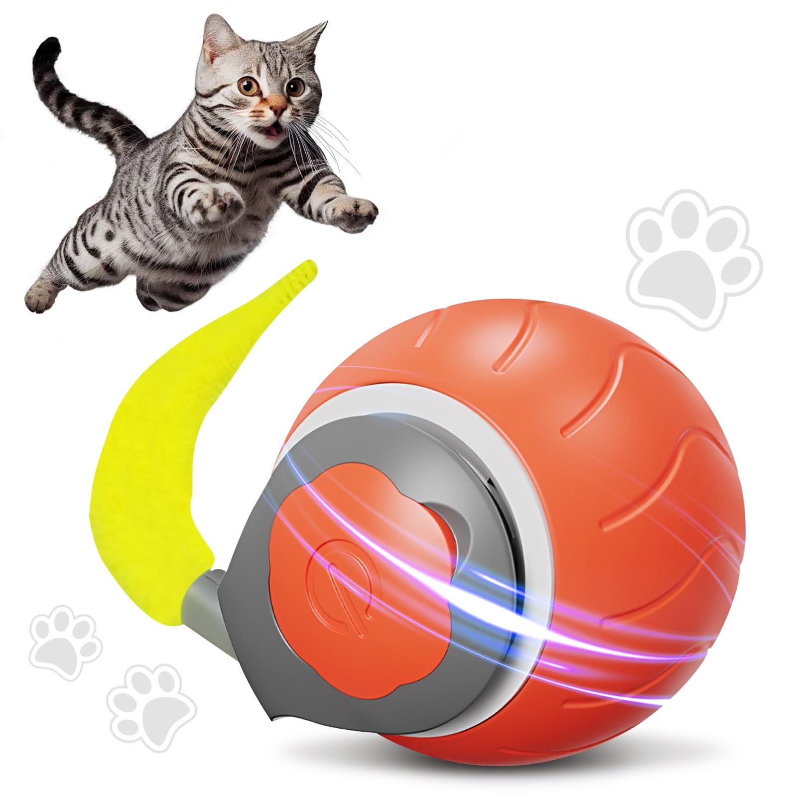 SwiftPaws 2026 Orange Orb Cat Toy