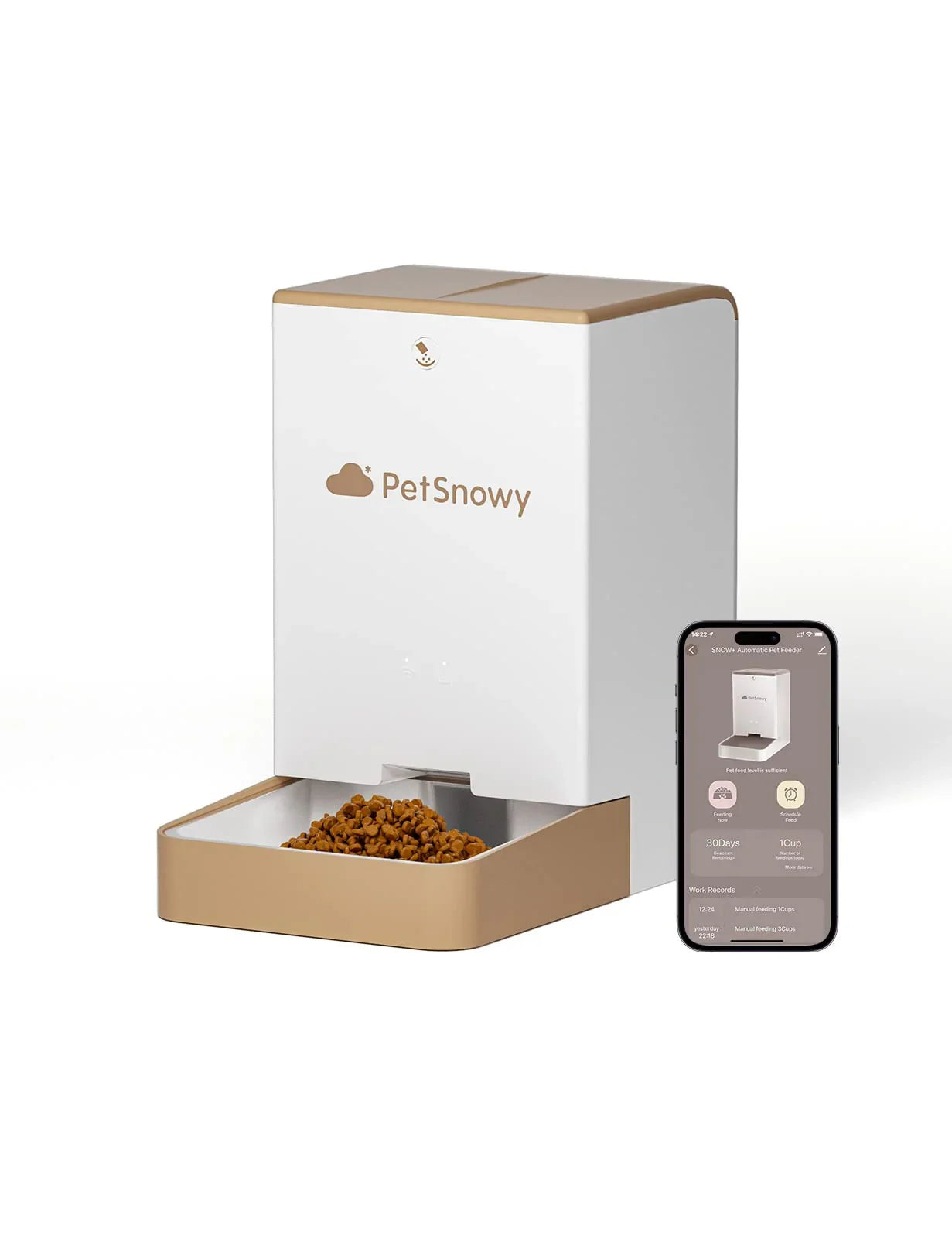 PetSnowy 4L automatic cat feeder with wifi app control