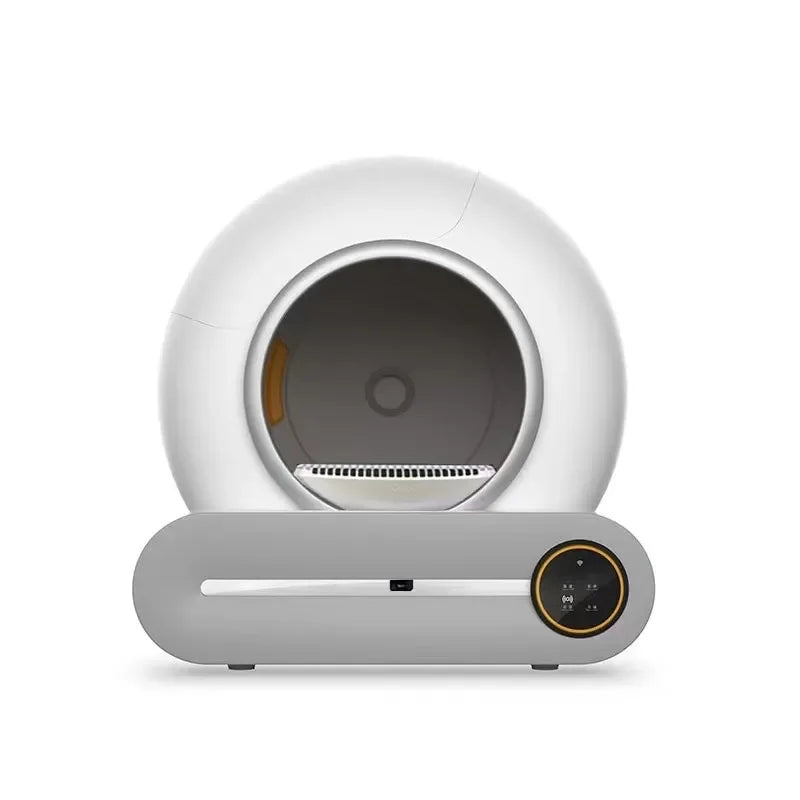 Self-cleaning cat litter box interior waste removal mechanism