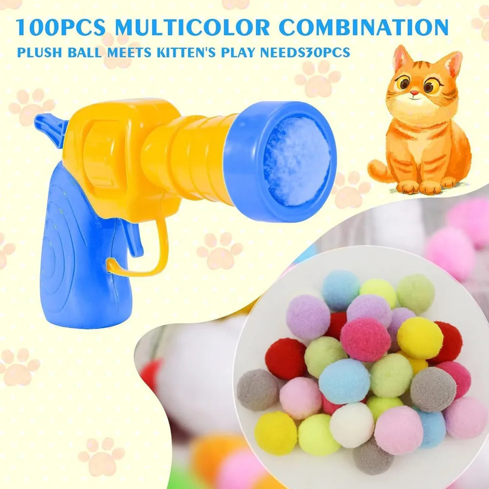 Pompom Cat Ball Shooter - Indoor Play Toy