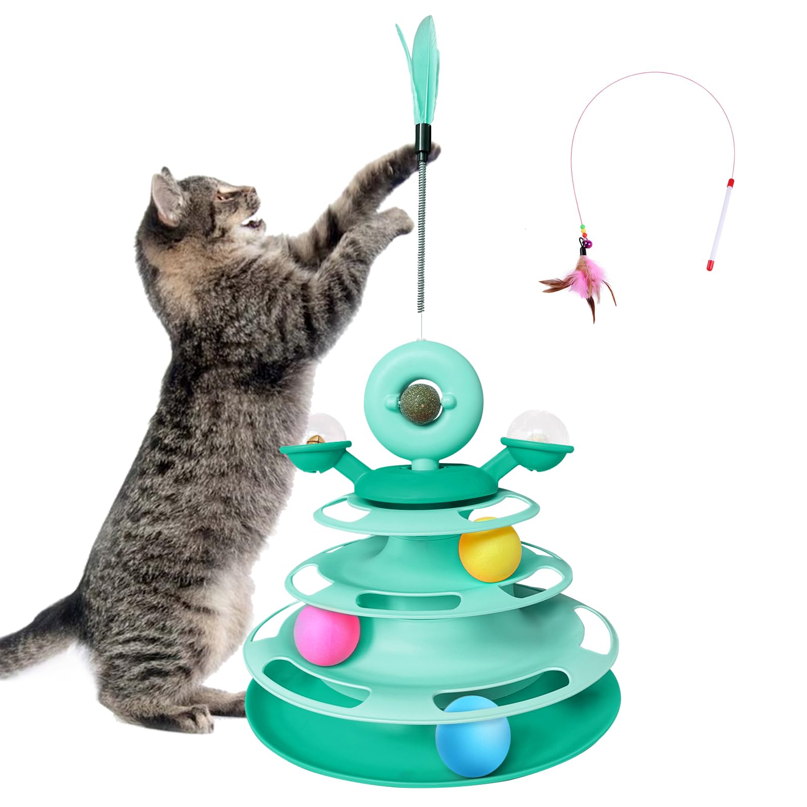 Green Multi-Tier Cat Play Station