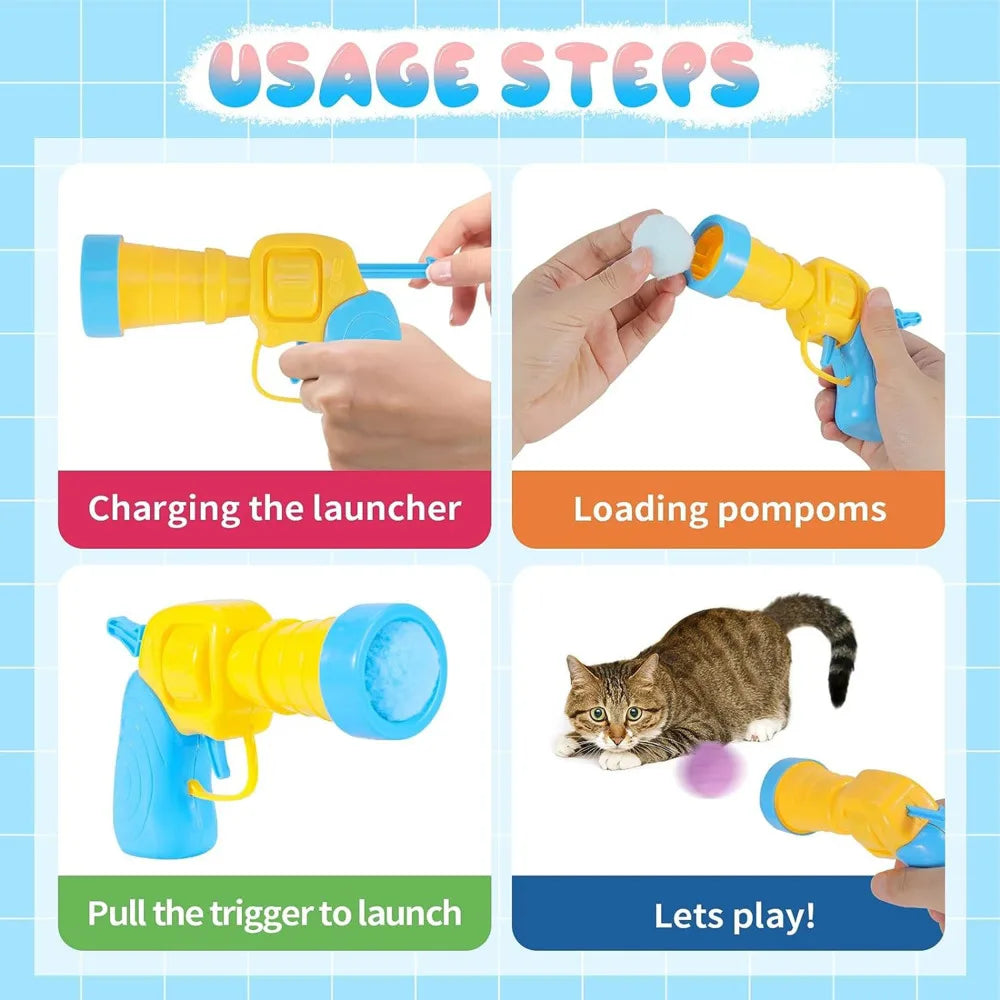 Pompom Cat Ball Shooter - Indoor Play Toy