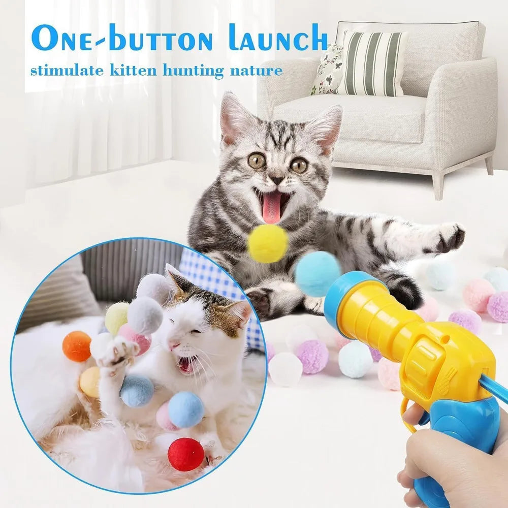 Pompom Cat Ball Shooter - Indoor Play Toy
