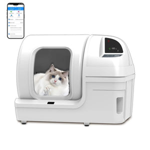 UPFAS 100L extra large self cleaning automatic cat litter box white